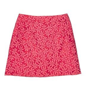 New York & Company Embroidered Flower Skirt Womens 12 Pink Lace Floral‎ Overlay
